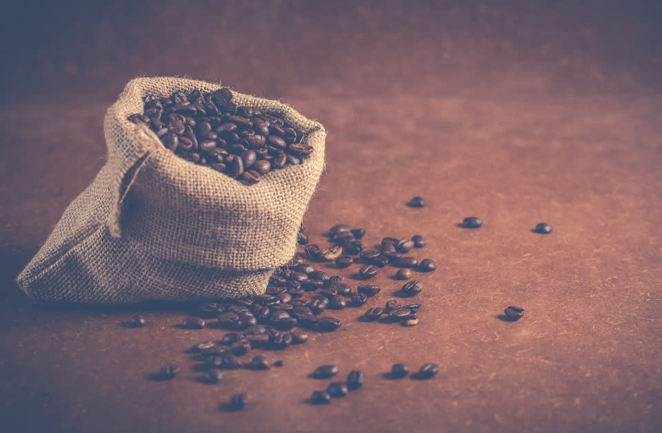 Beans and a burlap sack